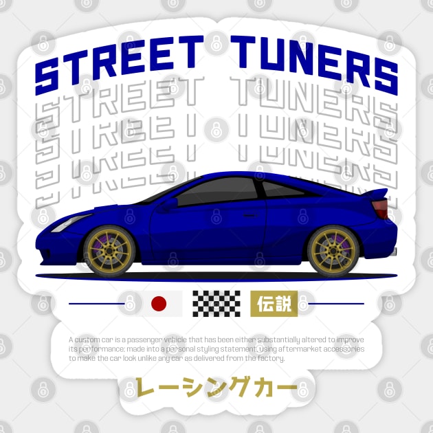 Tuner Blue Celica MK7 JDM Sticker by GoldenTuners